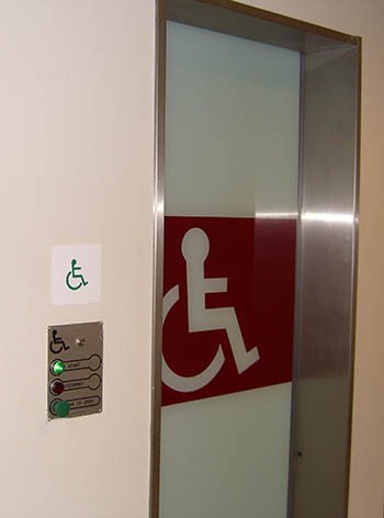 Disabled toilet door