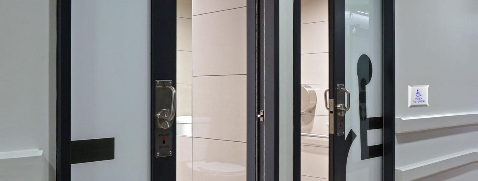 Automatic toilet Doors opener installation