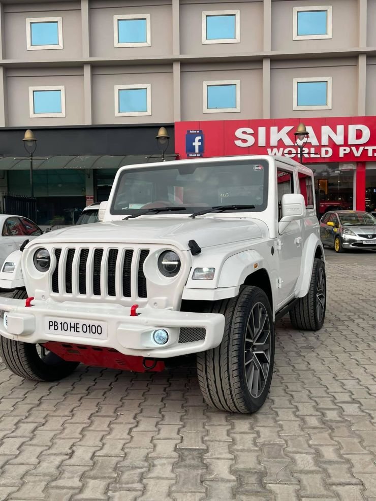 Fully customised Mahindra Thar with all-white paint job looks premium