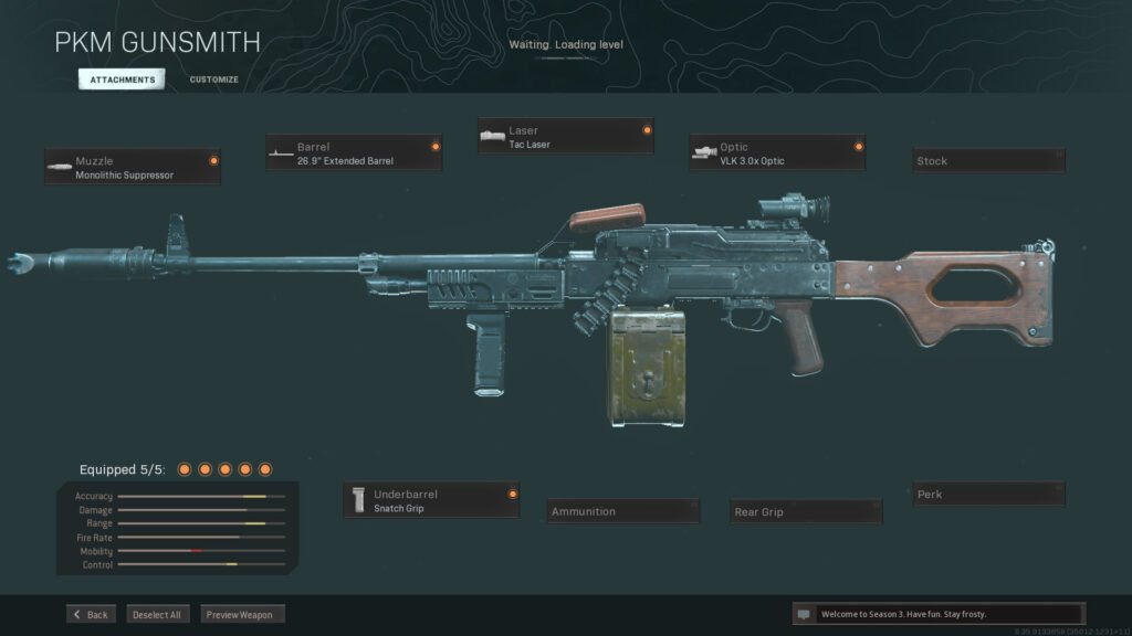 Warzone PKM loadout