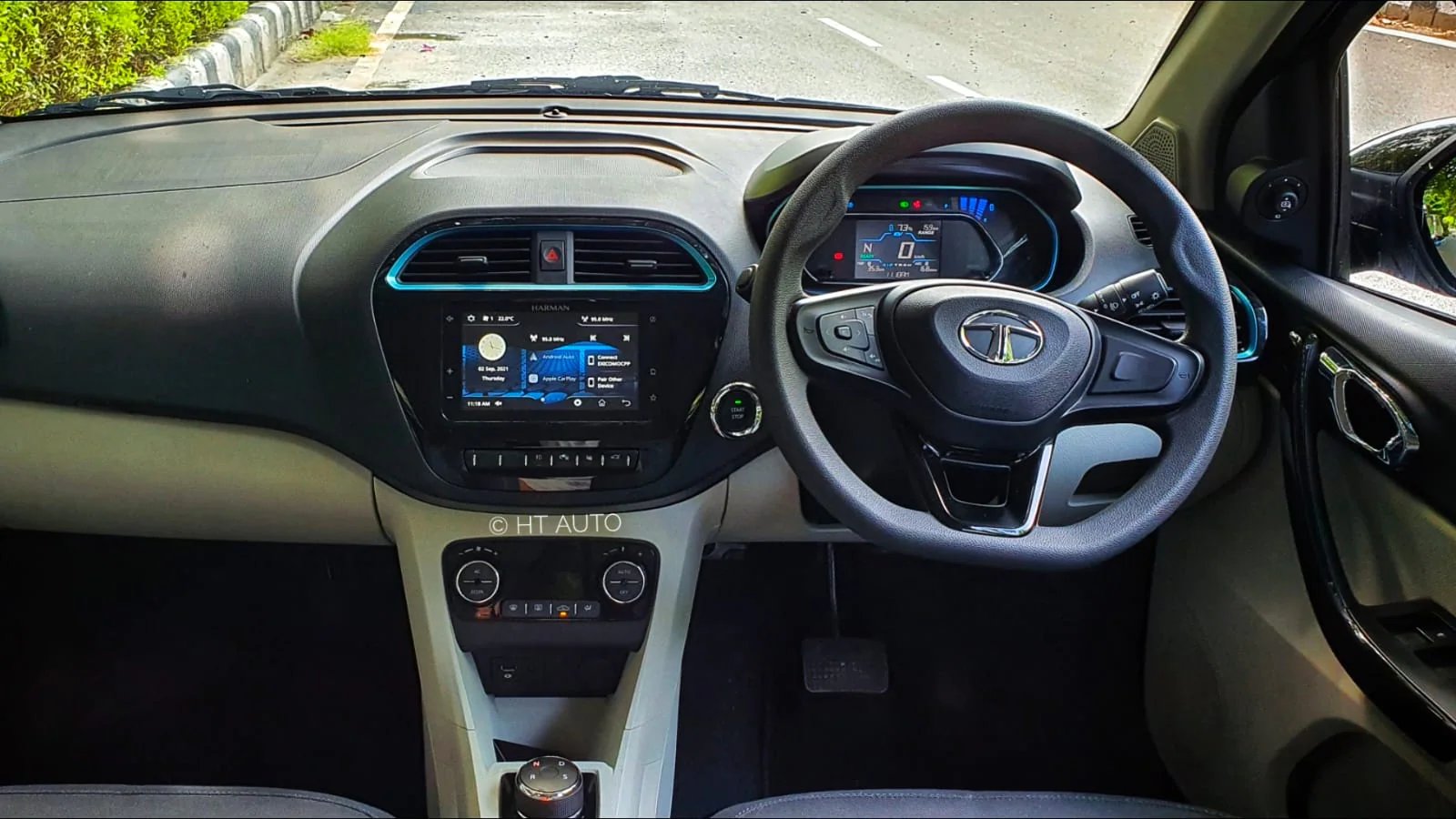 Tigor EV has a several places for storing items such as phones, wallets and documents. Tigor EV has a several places for storing items such as phones, wallets and documents.