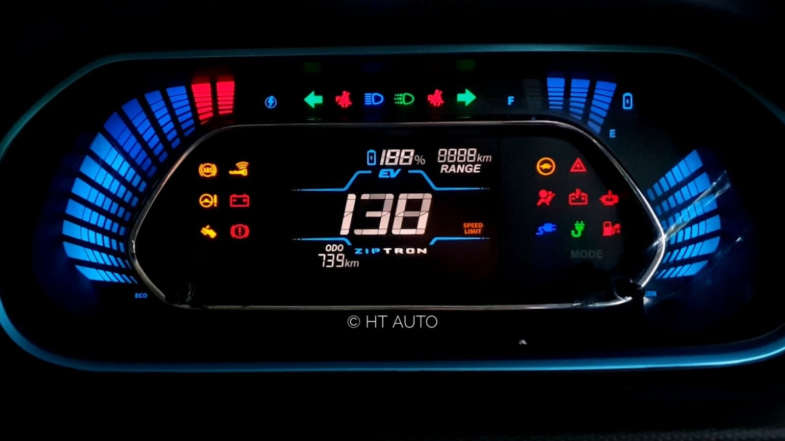 The all-digital driver display inside 2021 Tigor EV. The all-digital driver display inside 2021 Tigor EV.