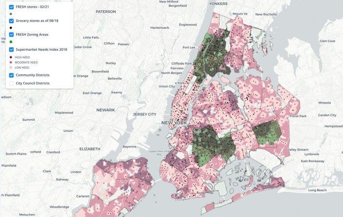 NYC to Expand Supermarket Development Incentive Program 2 Map of NYC with Supermarket Need Index