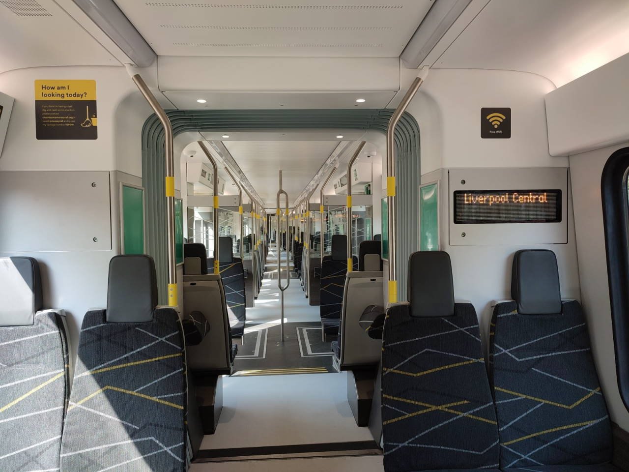 Merseyrail opens doors to Class 777 train at Birkenhead North. 7 Merseyrail Class 777 at Birkenhead North