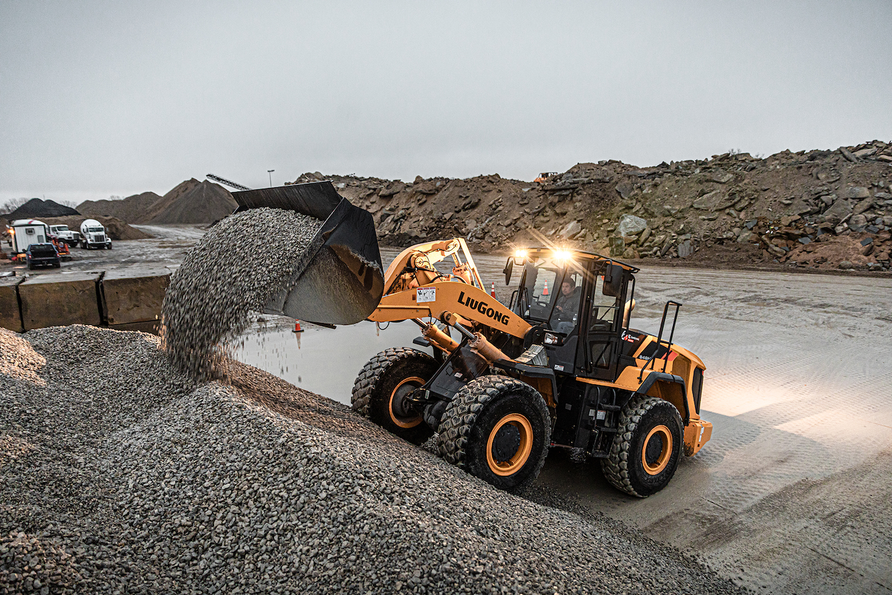 Wheel loaders up the ante on versatility, technology 8 LiuGong 848H wheel loader gravel pile
