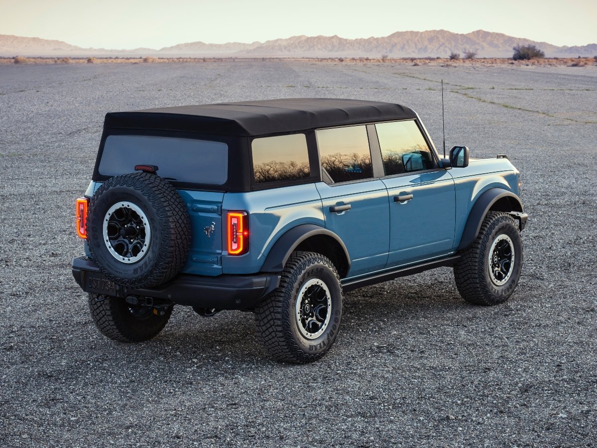 2021 Ford Bronco 4-Door Area 51 Rear Quarter View Convertible Top