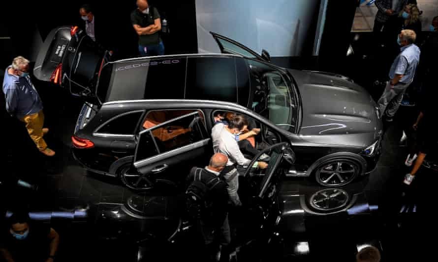 The Mercedes-Benz EQ Limousine on display at the Munich motor show.