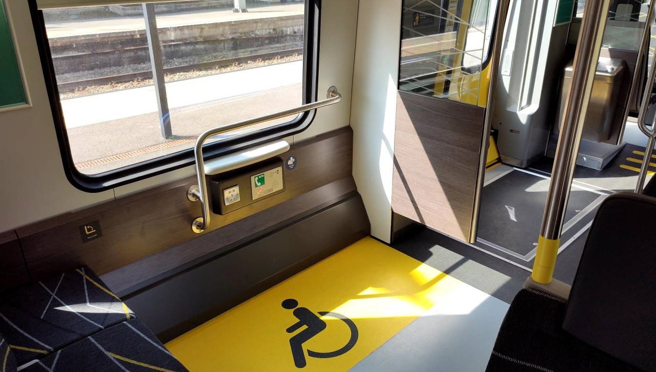 Merseyrail opens doors to Class 777 train at Birkenhead North. 1 Merseyrail Class 777 at Birkenhead North